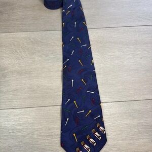 Stylish Navy Golf-Themed Tie
